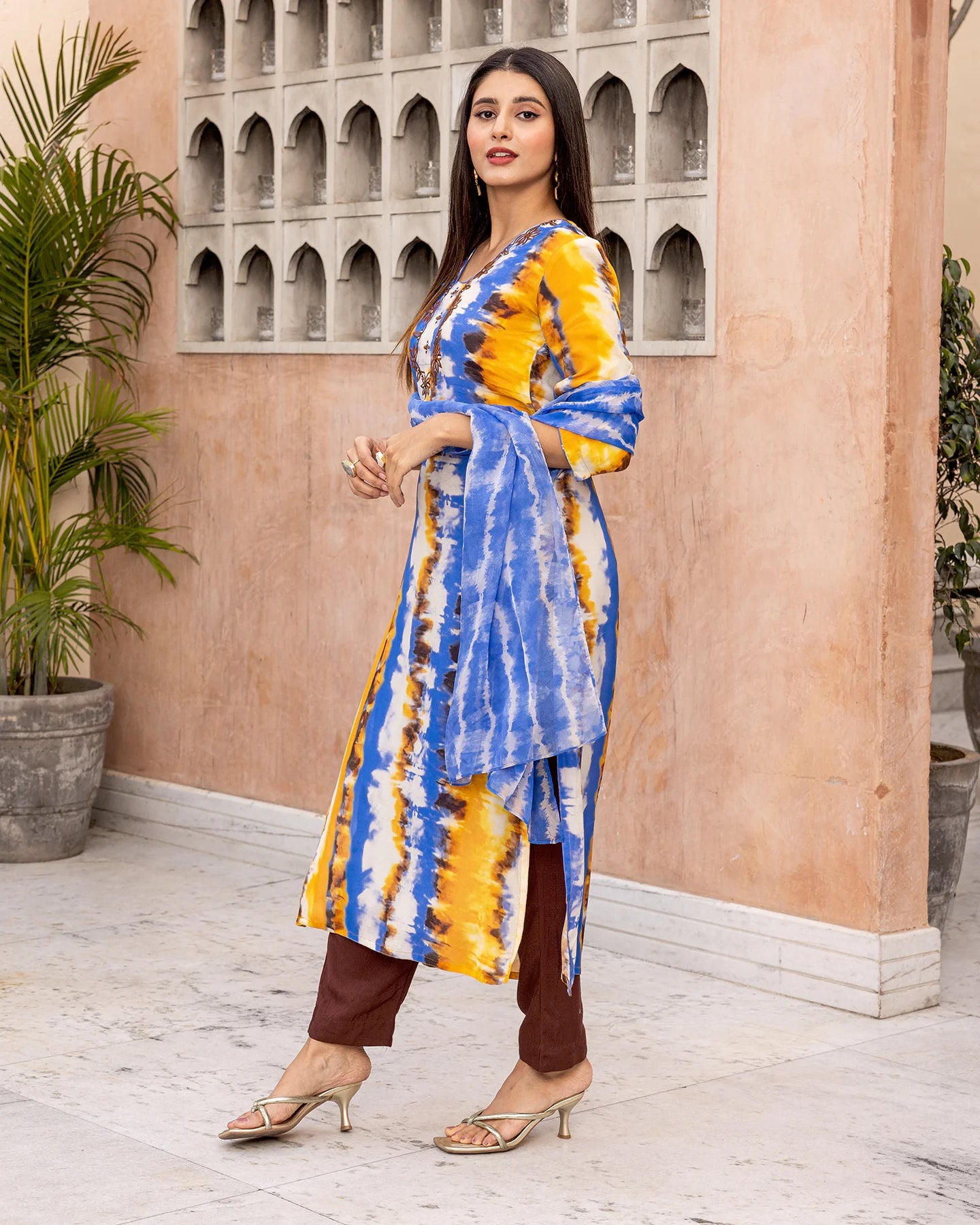 Yellow Tie Dye Suit Set