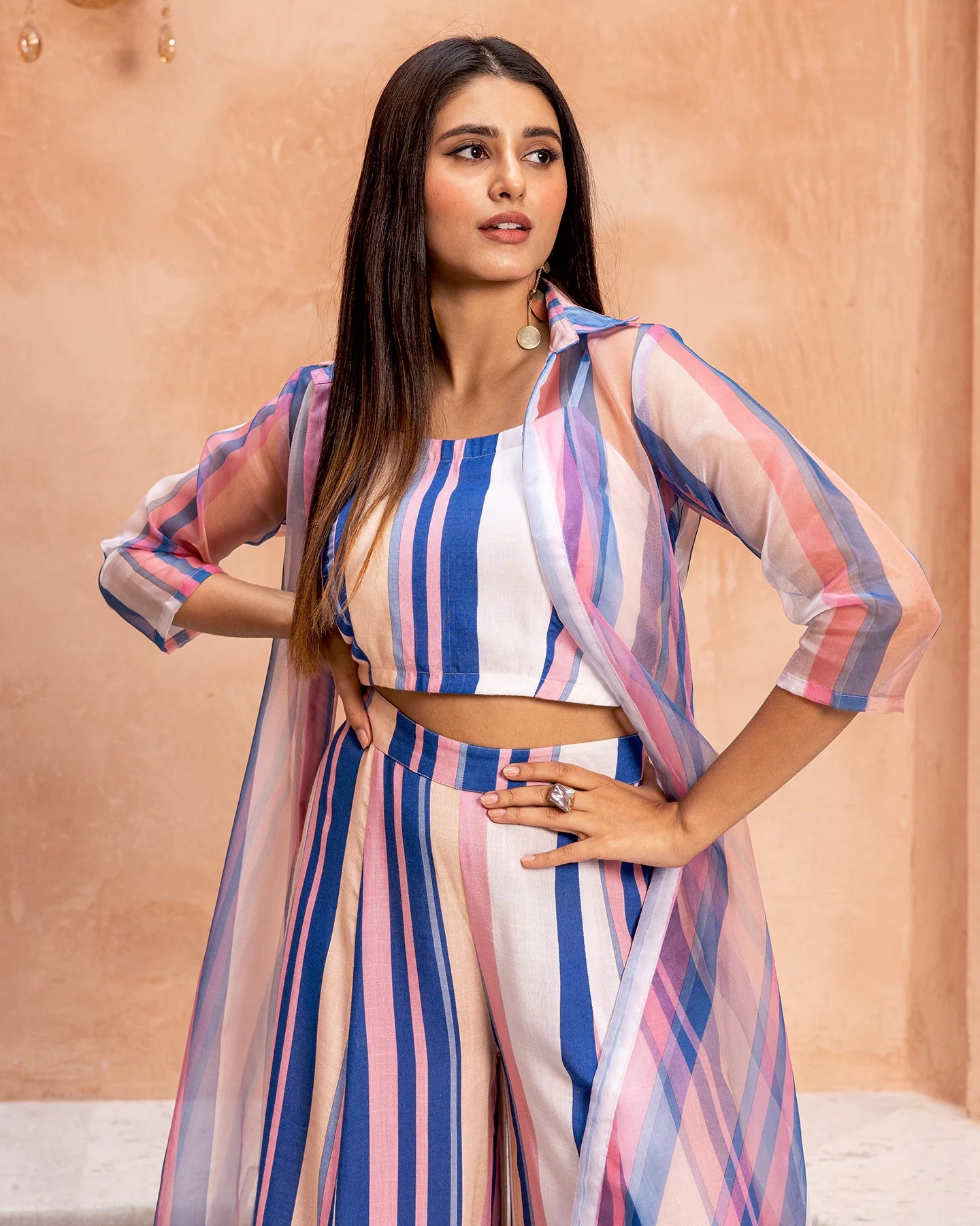Multicolour Bold Striped Co-ord Set