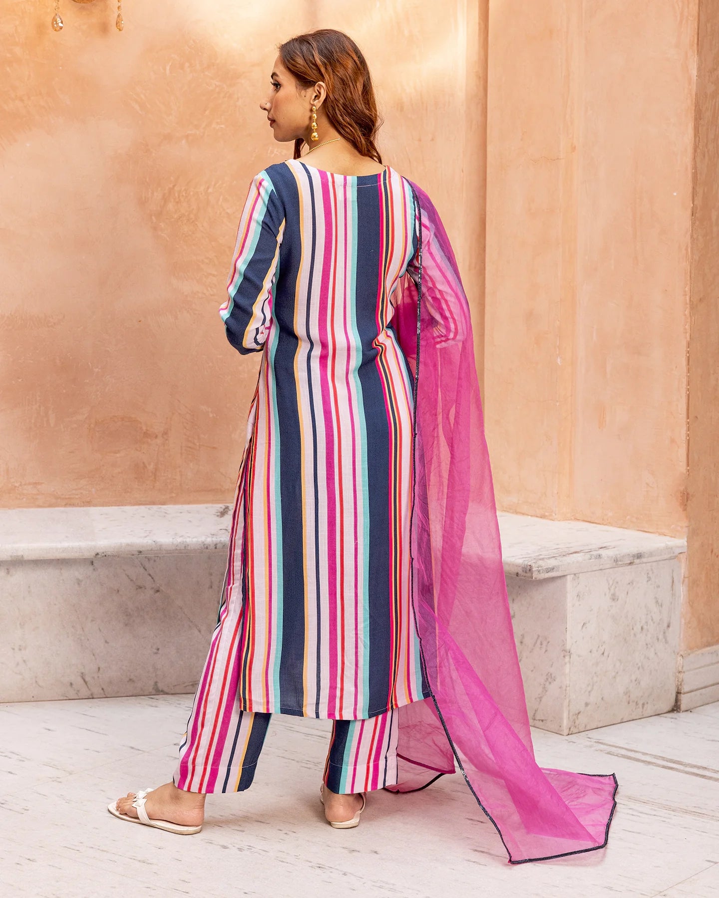 Multicolour Striped Suit Set
