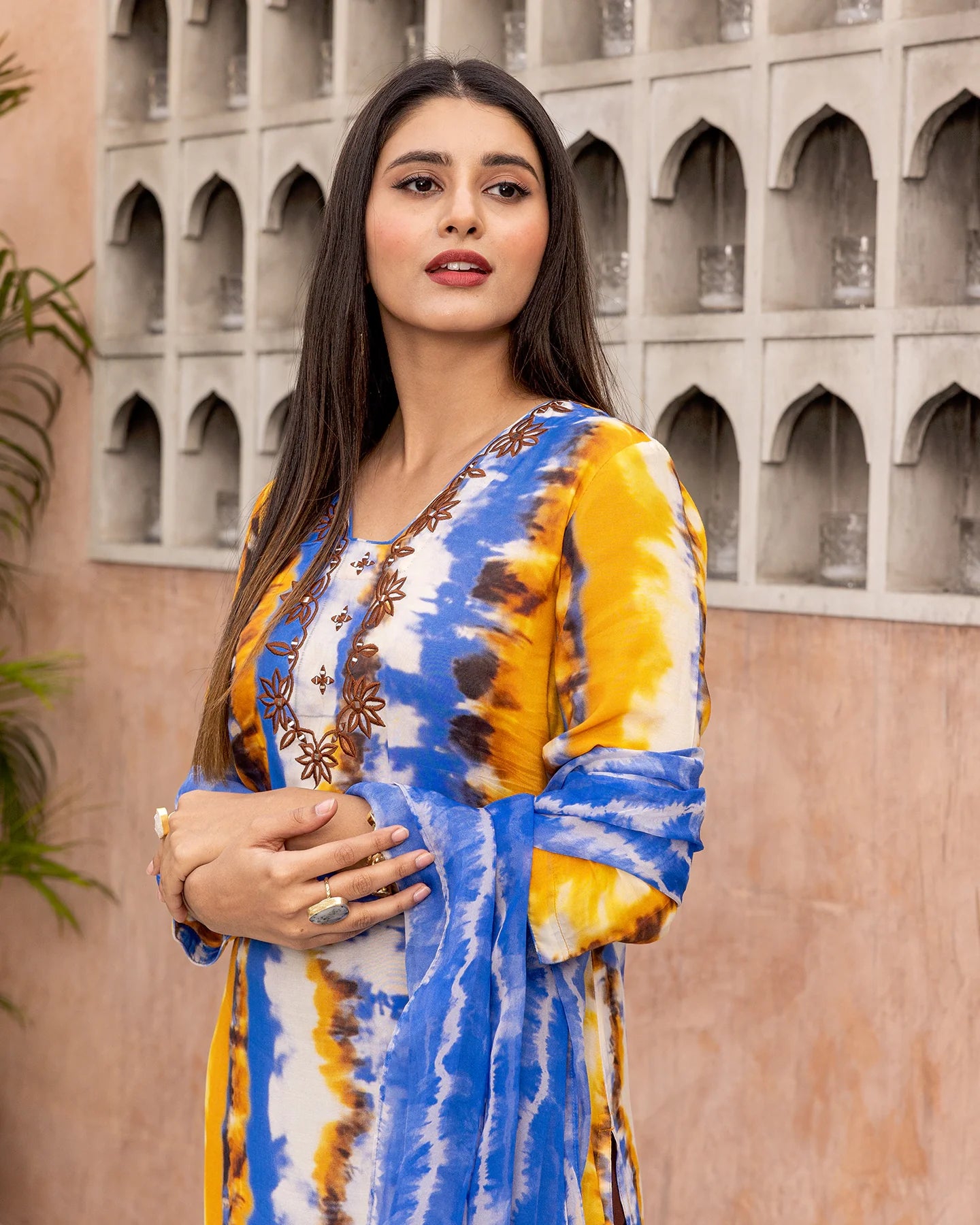 Yellow Tie Dye Suit Set