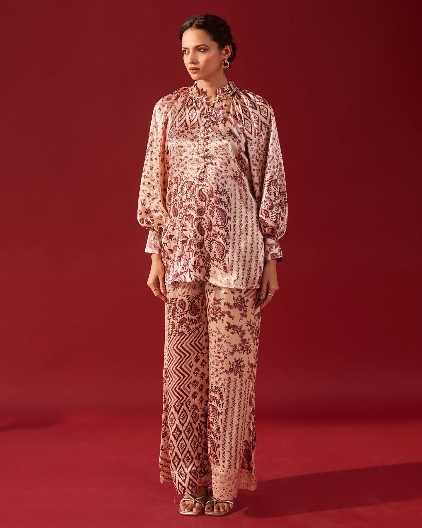 Ivory Lilac Print Platter Co-Ord Set