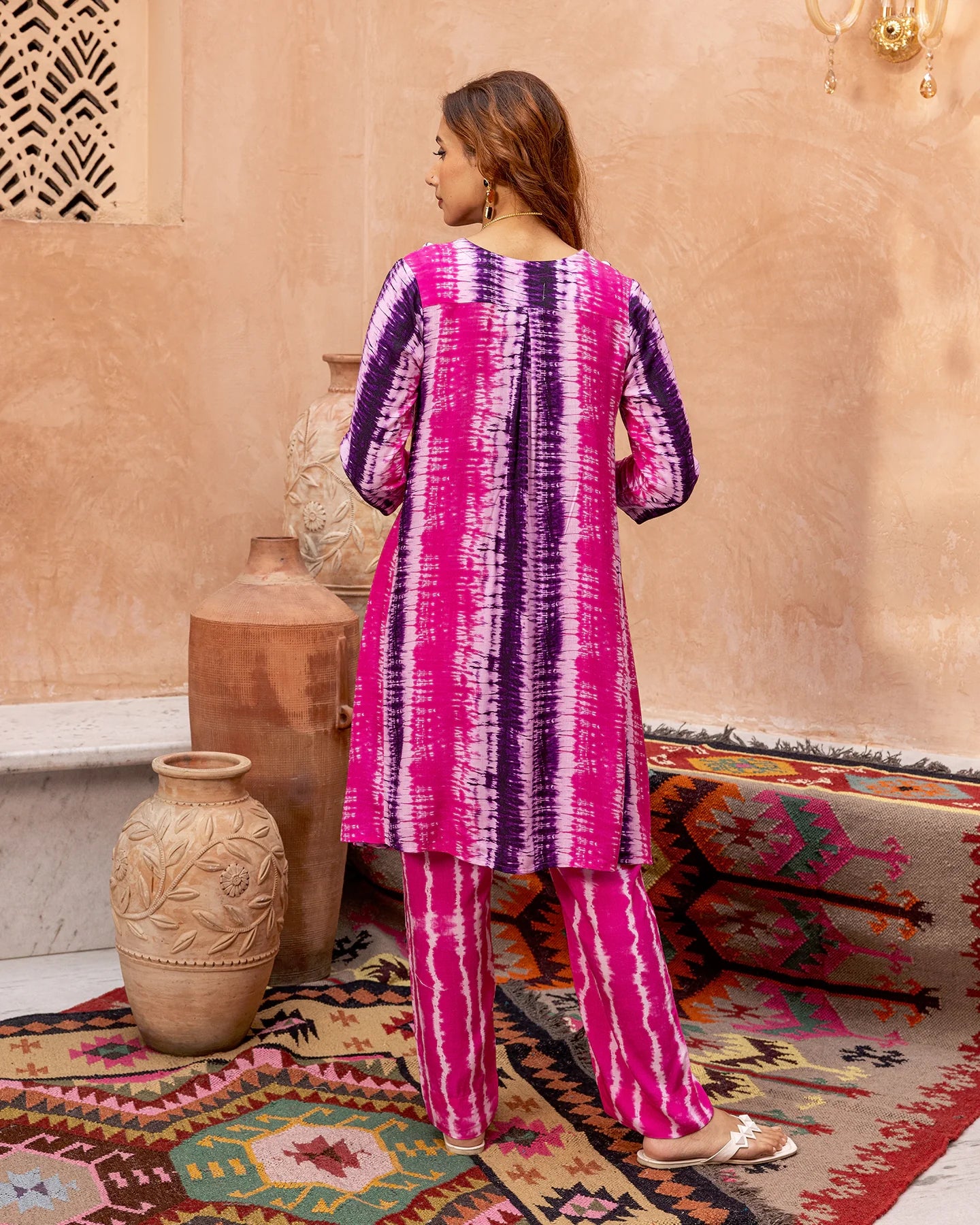 Pink Tie Dye Kurta Set