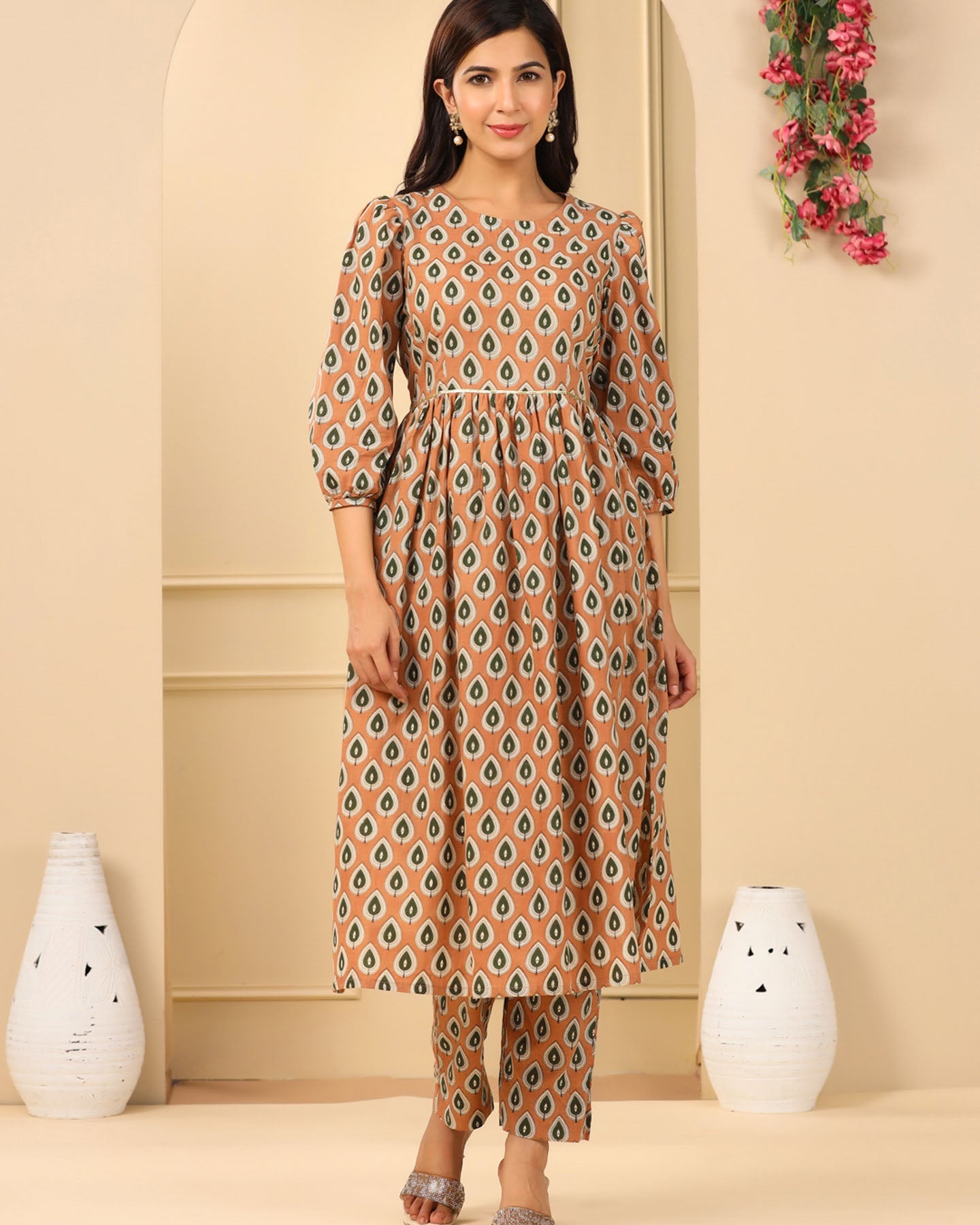 Paisley Block Kurta Set