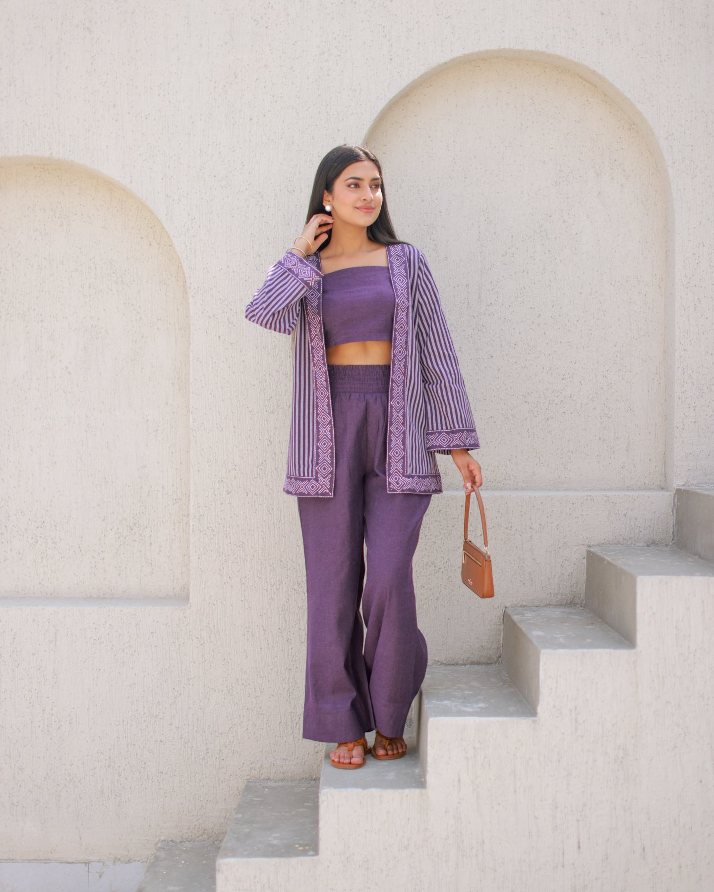 Purple Pinstripe Co-Ord Set