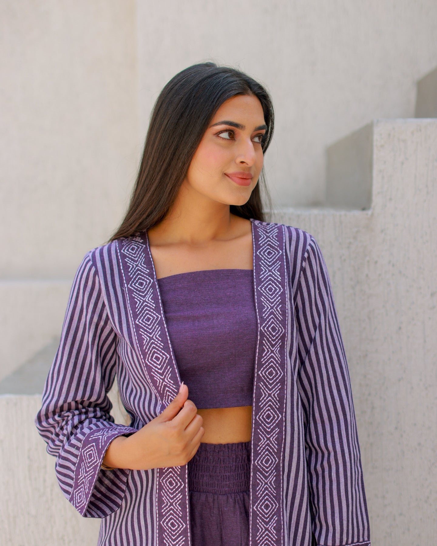 Purple Pinstripe Co-Ord Set