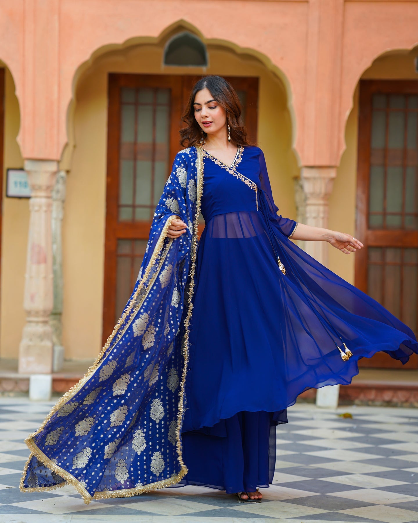 Royal Blue Georgette Anarkali
